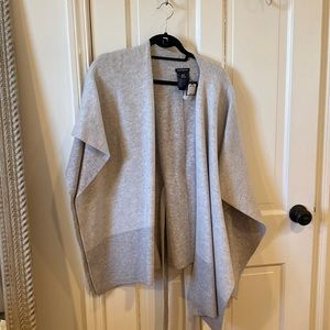 NWT club monaco gray open sweater with tie size OS